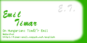 emil timar business card